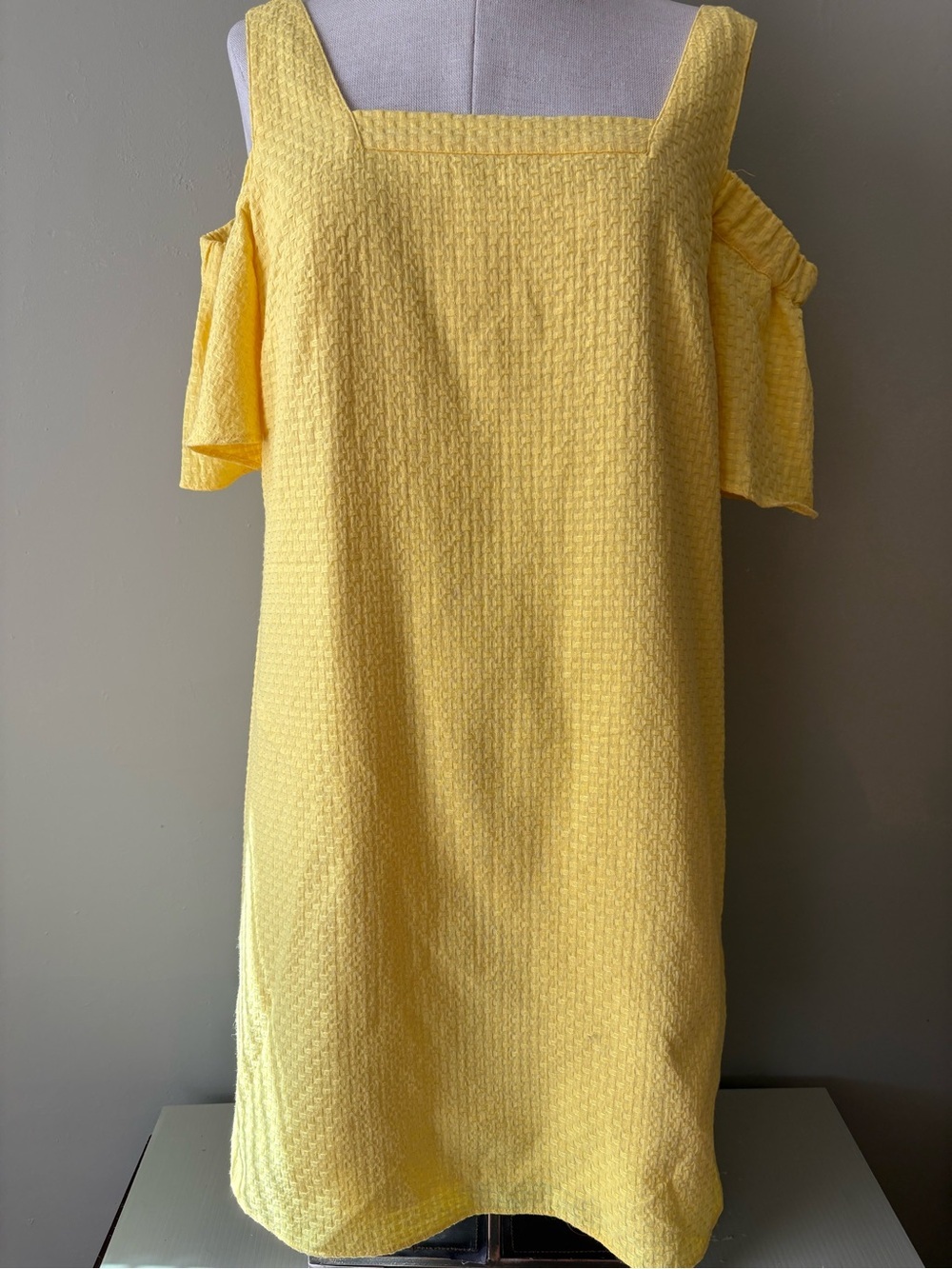 J. Crew Yellow Cold-Shoulder Mini Dress